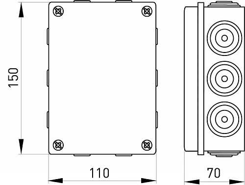 Коробка распределительная E.NEXT e.db.pro.150.110.70u ПВХ p016108