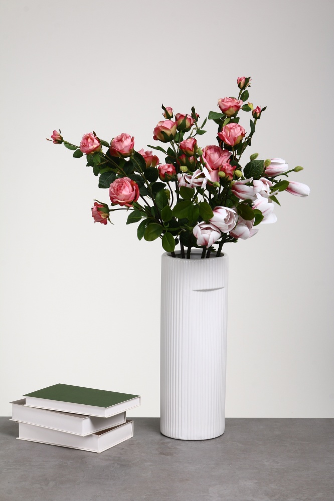 Ваза керамическая Pinsung Ceramics Nooka 36 см белая матовая PS33411