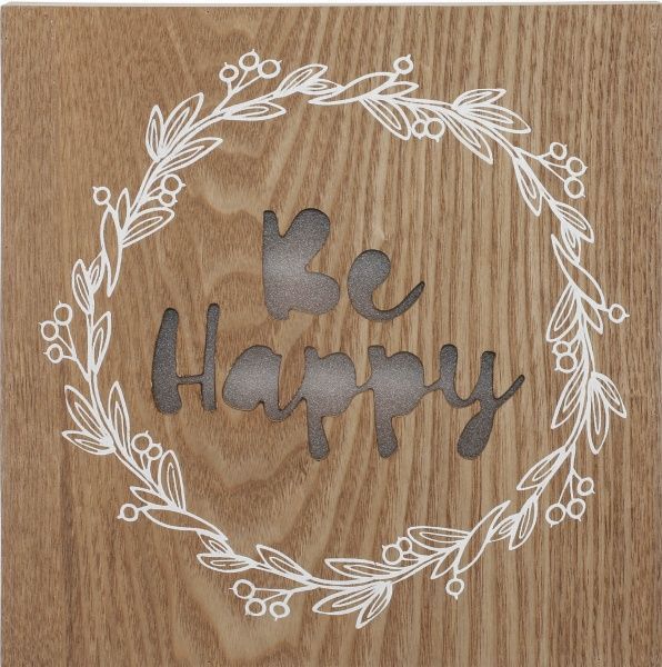 Декор настенный LED Be happy 25x25 см 