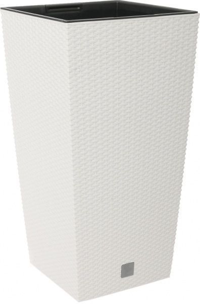 Горщик пластиковий Prosperplast Rato square 2 в 1 квадратний 11,4л білий (78962-449) 