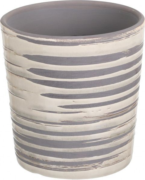 Кашпо керамическое Перелив круглый (064-5.7-7528L) серый 