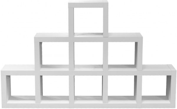 Стелаж двосторонній Кубус Гірка 3, 1750x1070x290 мм білий 