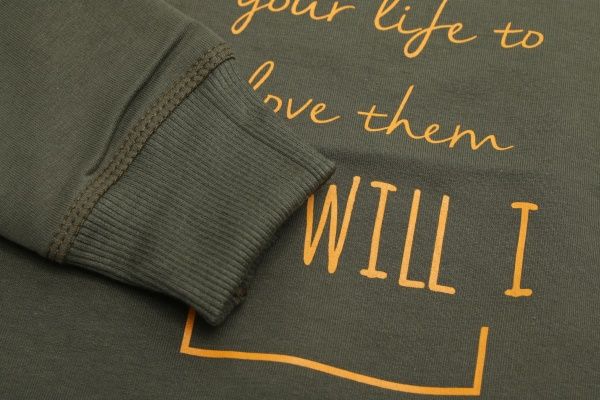 Свитшот Маленькие люди для девочки 13 р.146 оливковый 