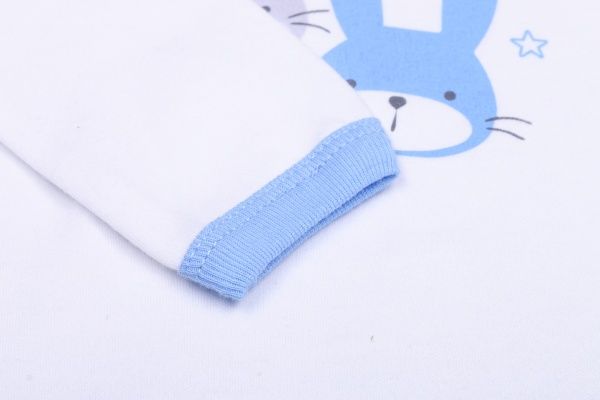 Боди детское для мальчика Baby Veres Hello Bunny цельный р.78 бело-голубой 