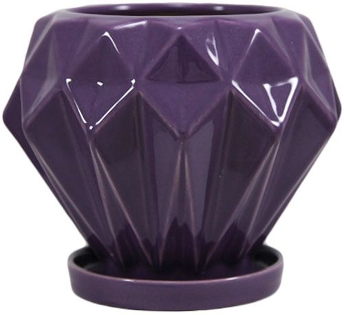 Горщик керамічний Резон Блават круглий 1,2 л фіолетовий (Р283) 