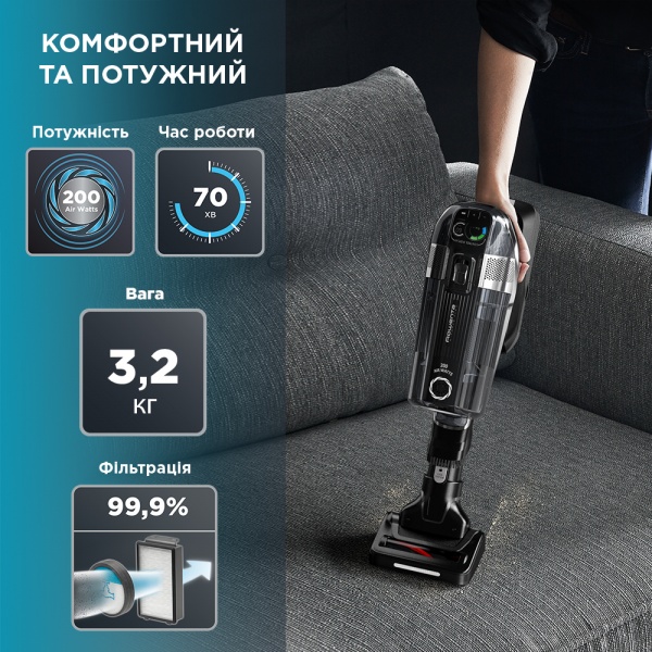 Пылесос аккумуляторный Rowenta RH9958WO XForce Flex 14.60 black