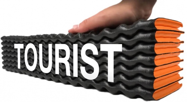 Коврик туристический BaseCamp Tourist IXPE 185х55х1,5 см Black/Orange (BCP 20206)