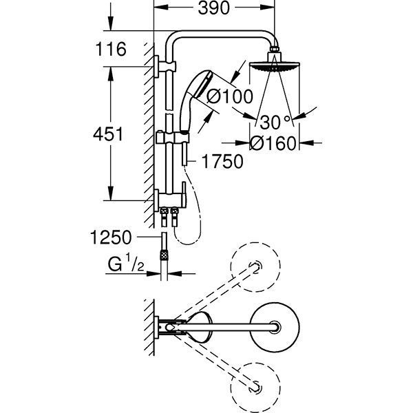 Душова система Grohe Vitalio Start 26226000