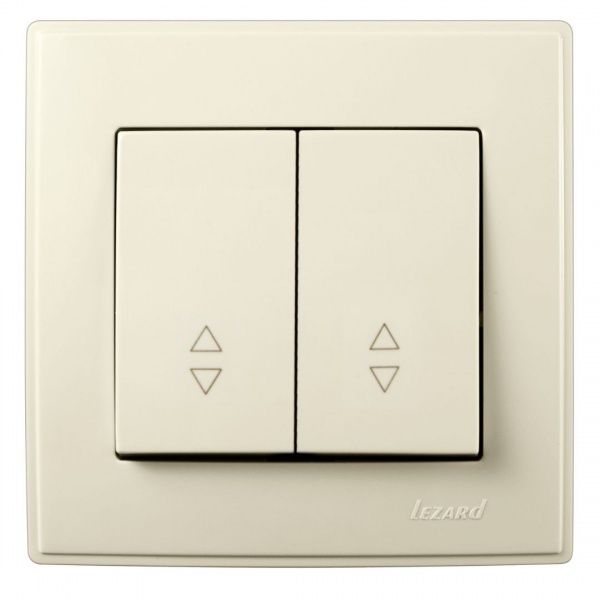 Вимикач прохідний двоклавішний Lezard Lesya 10 А 250В кремовий 705-0303-106