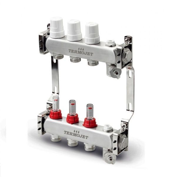 Коллектор Termojet для теплого пола на 3 контура TJ-W-03