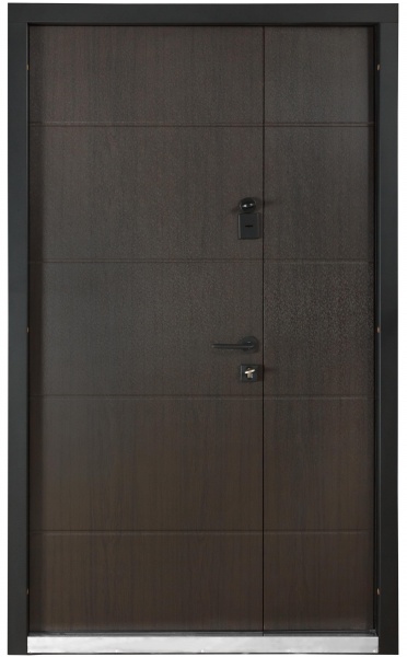 Дверь входная Булат Термо House-703 венге темный 2050x1200 мм левая
