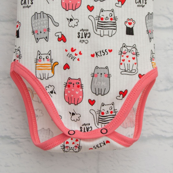 Боди детское для девочки Blanka Кис-Кис р.68 бежевый 110240 