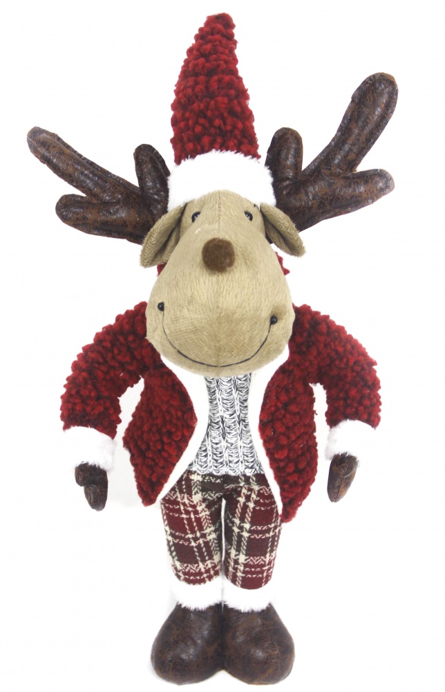 Декорация новогодняя Лось в шерпе 58 см 2 ассортимента (NC22-509/1.2)