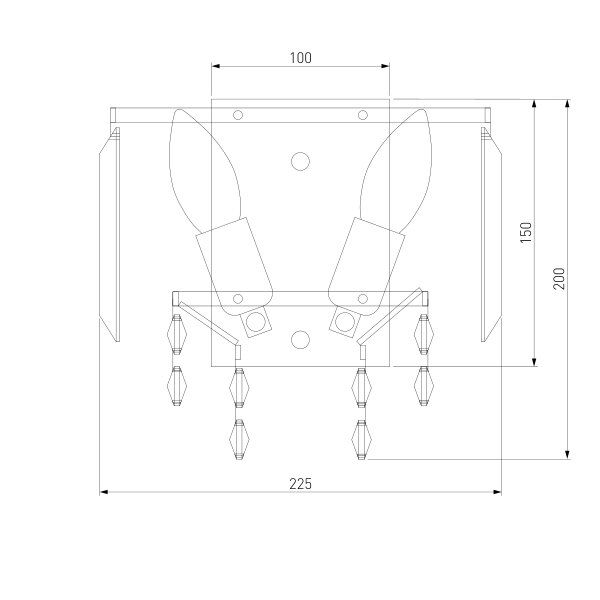 Бра Strotskis Torreta 2x60 Вт E14 хром 10105/2 