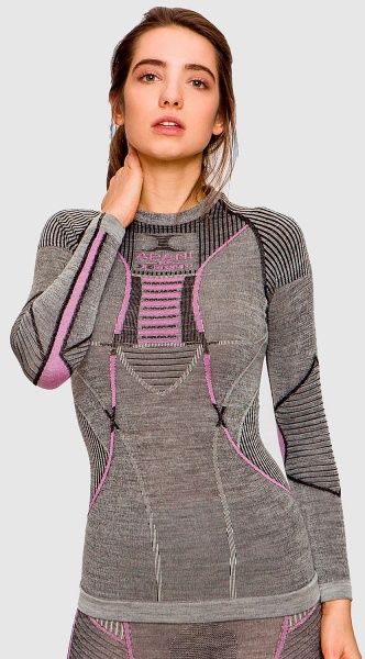 Термореглан X-Bionic Apani 4.0 Merino Shirt Round Neck Long Sleeves Women AP-WT06W19W-B343 S сірий