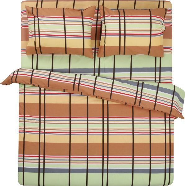 Комплект постельного белья Клетка 1,5 желтый Rigel 