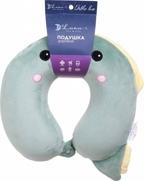 Подушка дорожная Дракоша 30х30 см салатовый Luna