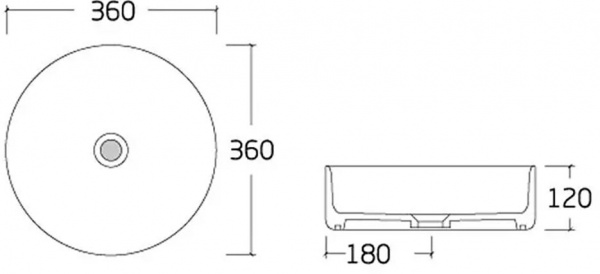 Умывальник VOLLE накладной 36x36 см черный 13-40-111B