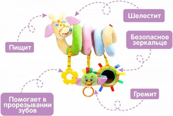 Іграшка-підвіска Macик Жираф Бешкетник МС 110208-01