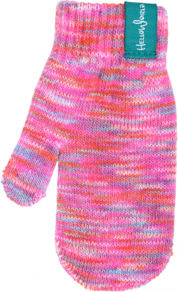 Рукавицы HW для девочек р.10-12 /розовый меланж