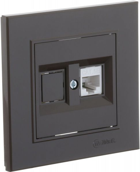 Розетка комп’ютерна подвійна Makel Karea коричневий