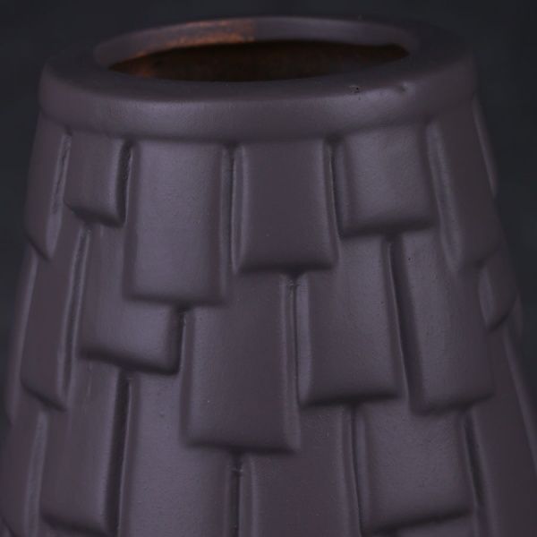 Ваза керамическая Roof 11,2х25 см, коричневая