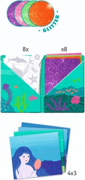 Набор для творчества Djeco Художественные патчи с блестками Океан DJ09466