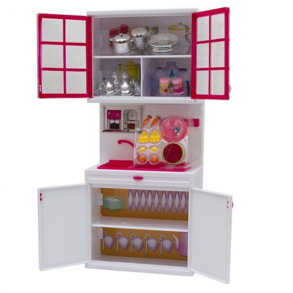 Кукольная кухня Qun Feng Toys 7.5x9.5x35 см Розовая QF26210PW