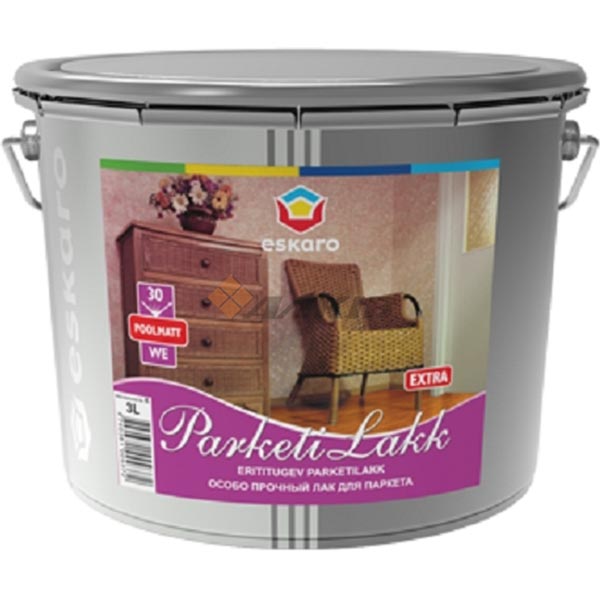 Лак Eskaro Parketi Lakk Extra WE паркетный полуматовый 5 л
