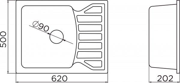 Мойка для кухни Metalac Х granit-QUADRO М белая 