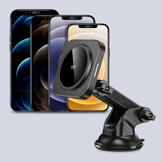 Автотримач ESR з бездротовою зарядкою HaloLock™ Dashboard MagSafe для iPhone 13 |12 чорний