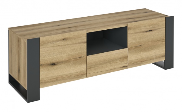 Тумба под ТВ Грейд Combo 1400х460х421 мм графит серый/дуб эвок прибрежный 