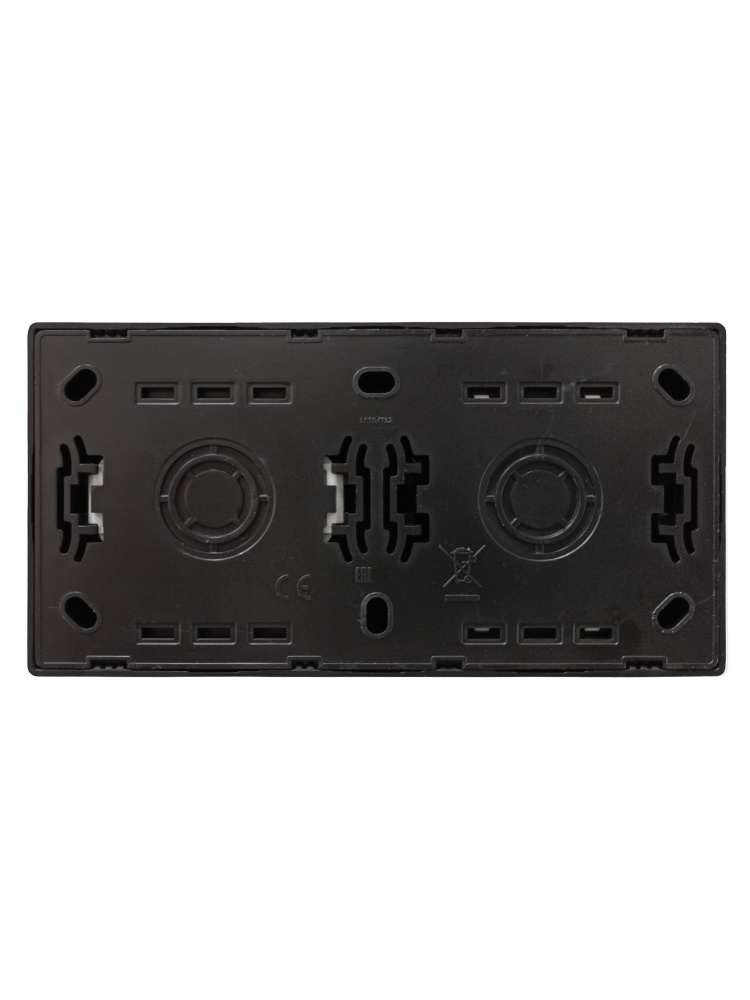 Розетка + выключатель двухклавишный Lezard LETO антрацит 752-4200-170BKP