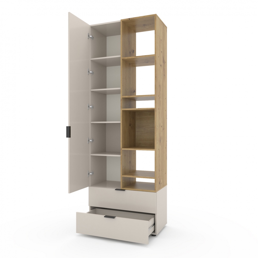 Шафа Metkas Home A001R 1д2ш ЛДСП 2300х800х420 мм кашемір / дуб артізан / кашемір