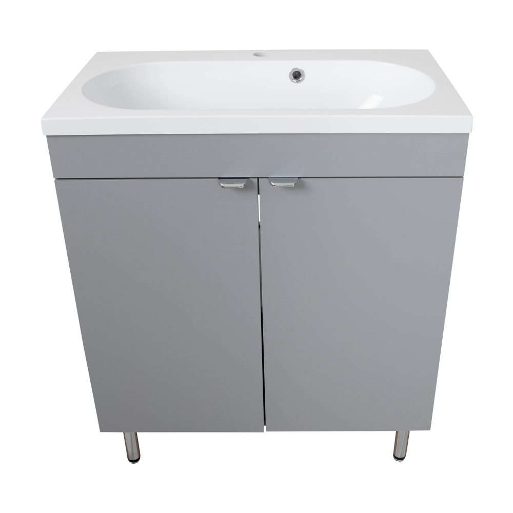 Тумба RIO (сіра) з умивальником Status 70 см