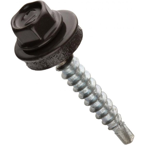 Саморез кровельный по дереву 4,8x35 мм 20 шт шоколад RAL 8019 Expert Fix