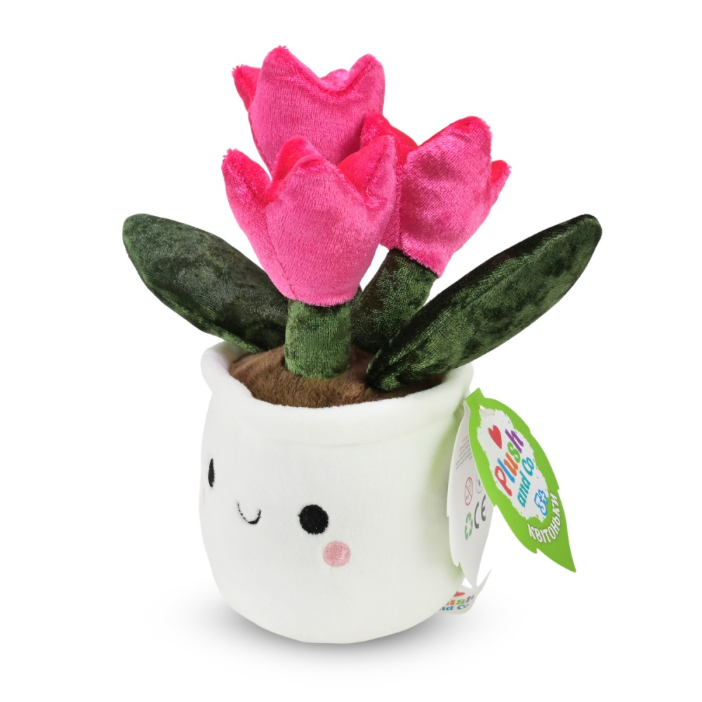 Мягкая игрушка Plush and Co Цветочки тюльпан 10х10х20 см розовый с белым PLC25053