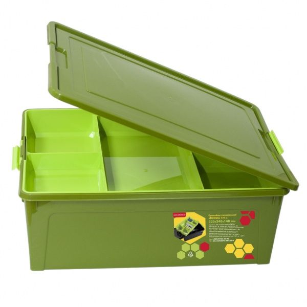 Контейнер-органайзер универсальный Алеана Tools 7,9 л хаки 140x240x320 мм