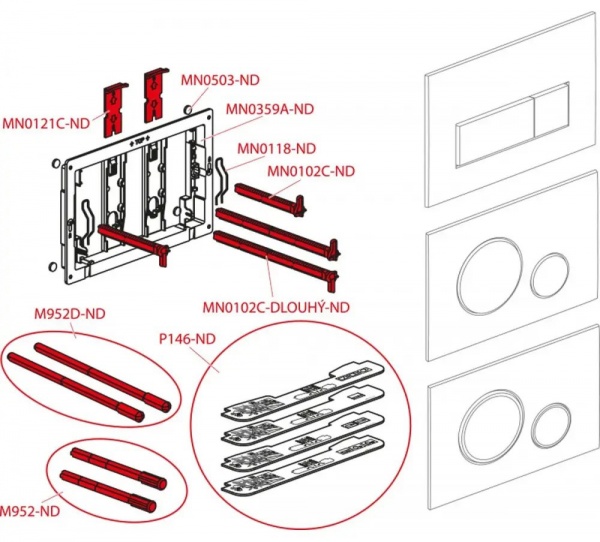Кнопка змиву Alca Plast для прихованих систем інсталяції M575