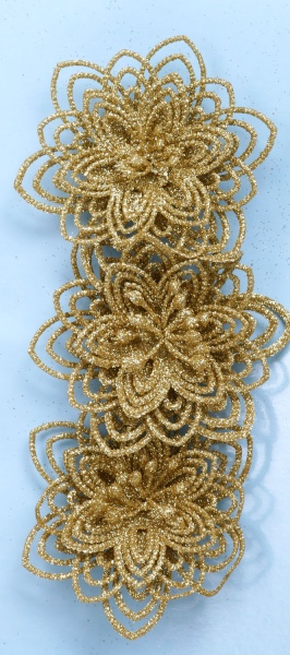 Цветок декоративный Shunda гвоздика 10 см золотистая