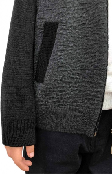 Бомбер для мальчика ART KNIT р.152 серый 