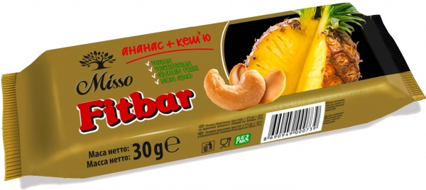 Суміш сухих фруктів Misso Fitbar Ананас+Кеш'ю 30 г (4820232570357)