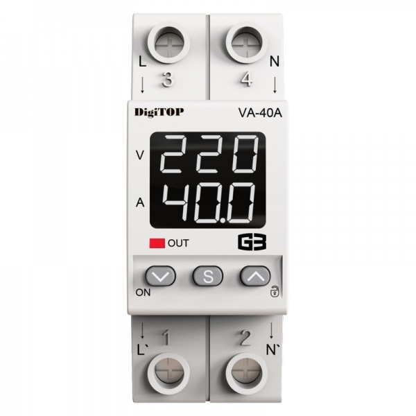 Реле напряжения c контролем тока VA-40A M2W