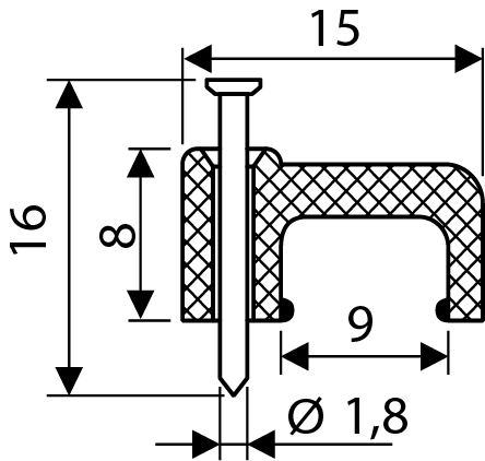 Скоба плоская Аско-Укрем CHF-9 черный