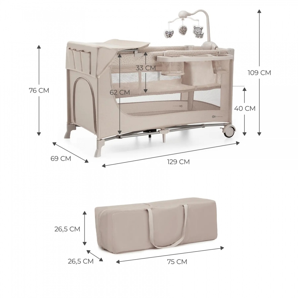 Манеж-кровать Kinderkraft Joy 2 Beige KLJOY02BEG000AC