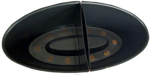 Вазон пластиковый Алеана Каноэ со вставкой овальный оливковый 