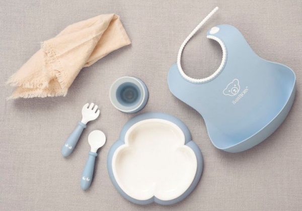 Набор посуды BabyBjorn Baby Dinner Set Powder Blue Голубой