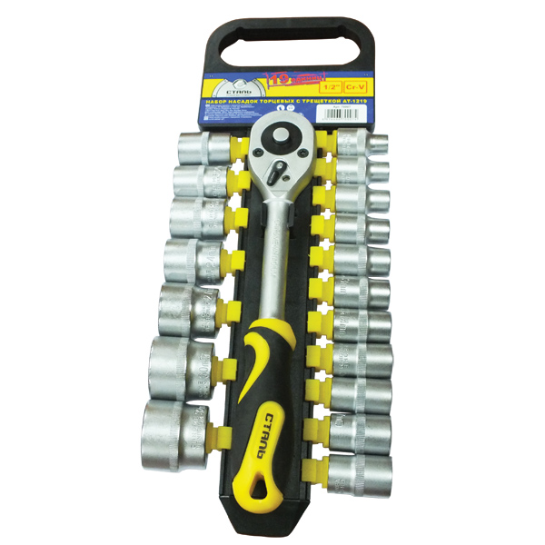 Набір торцевих голівок з тріскачкою Сталь AT-1219