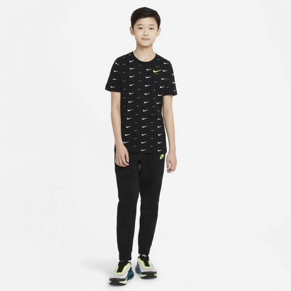 Футболка Nike B NSW TEE SWOOSH AOP DC7530-010 XL чорний