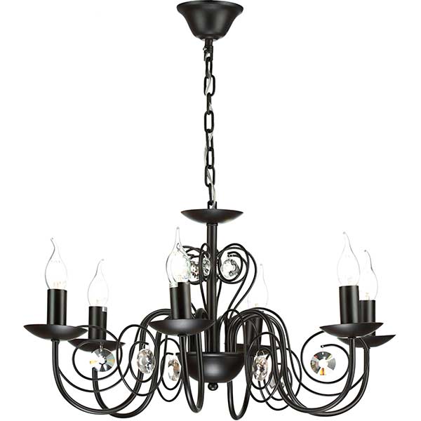 Люстра подвесная Victoria Lighting 6xE14 черный Luce/SP6 